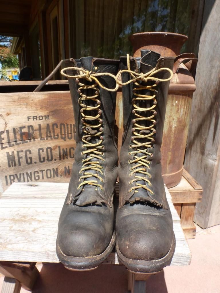 VINTAGE CURRINS SPECIAL HAND MADE LOGGER CORKS CAULKED BOOTS SZ 10 EE