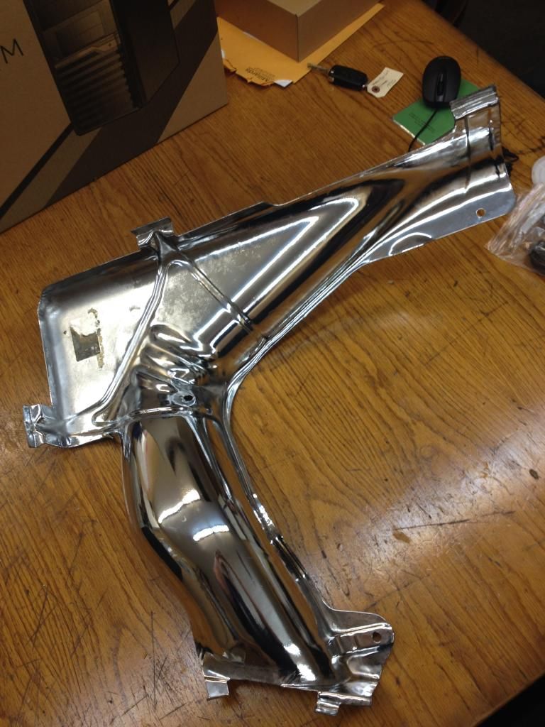 New exhaust heat shield for fuel tank (chrome)