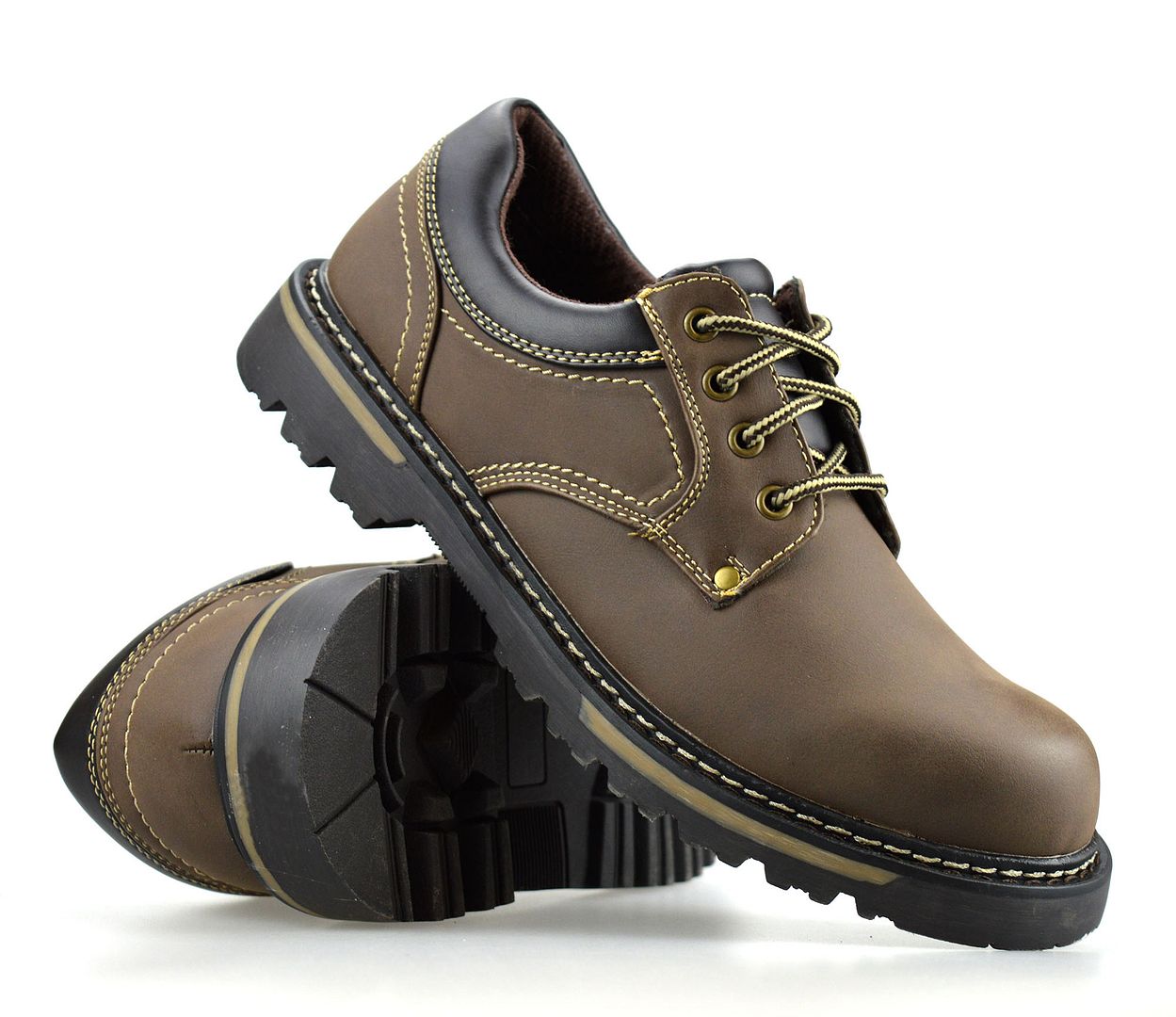 Mens Casual Smart Chunky Sole Walking Hiking Lace Up Trail Work Derby