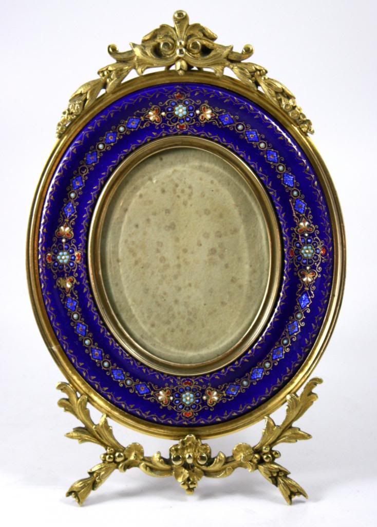 French Enamel Jewelled Gilt Bronze Picture Frame eBay