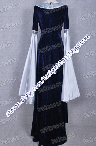 The Lord of the Rings Cosplay Arwen Costume Gown Lady Blue Dress ...