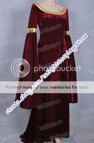 The Lord of the Rings Arwen Dress Red Costume Gown * Hand Made Tailor ...